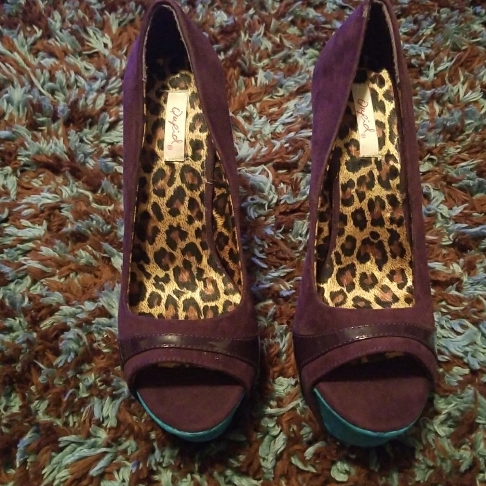 Purple platform heels